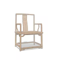 Traditional Chinese Style Wooden Leisure Chair With Simple Backrest And Armrest Design