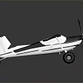 Black And White Model Airplane With Wings Wheels And Propeller On Display Stand