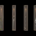 Illuminated Vertical Wall Decor Panels With Bamboo Plants Sculptures Stones And Natural Elements