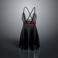 Elegant Black Dress With Cross Straps And Lace Decorations Sheer Skirt Design