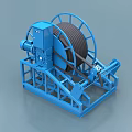 Industrial Blue Cable Reel With Motor Driven Mechanism And Stable Stand Structure