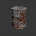 Rusty Metal Barrel With Weathered Surface And Cylindrical Shape