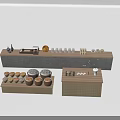 Wooden Display Shelves Showcasing Loaves of Bread Jars and Decorative Items