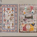 Vibrant Square Rugs Featuring Adorable Cartoon Patterns and Creative Artistic Design 3d model