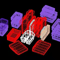 Durable Hardware Tool Storage Cases in Various Colors and Sizes for Organizing Tools 3d model
