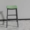 Modern Green Seat Bar Stool With Black Metal Frame And Sleek Design