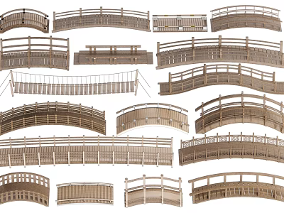 New Chinese Style Bridge Wooden Bridge Arch Bridge Landscape Wooden Bridge 3d model
