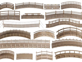 New Chinese Style Bridge Wooden Bridge Arch Bridge Landscape Wooden Bridge 3d model