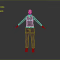 3D Rendered Woman In Black Outfit Standing With Extended Arms On Gray Background