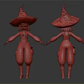 Mushroom Fairy Characters With Red Spotted Hats Red Overalls Holding Hands Front And Back Views