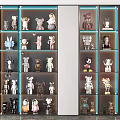 Various Collectible Figures Arranged On Illuminated Display Shelves With LED