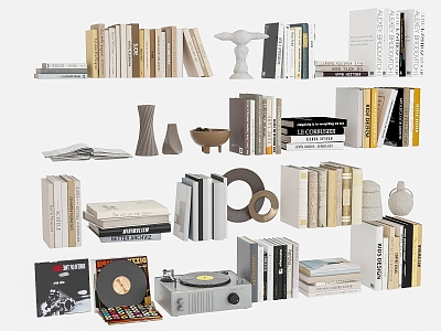 Book Combination Wall Hanging Bookshelf Book Ornaments 3d model