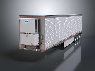 Refrigerated Semi Trailer With Insulated Cargo Body And Efficient Cooling System For Transport 3d model