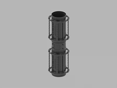 Black Cylindrical Mechanical Part Featuring Hollow Center And Ringed Details 3d model