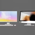 Modern All in One Desktop Computers With Sleek Monitors Keyboards and Mice
