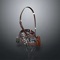 Traditional Dark Brown Leather Harness With Straps Metal Buckles And Bells