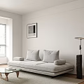 Modern Living and Dining Room Interior With Sofa Dining Table TV and Wooden Floor