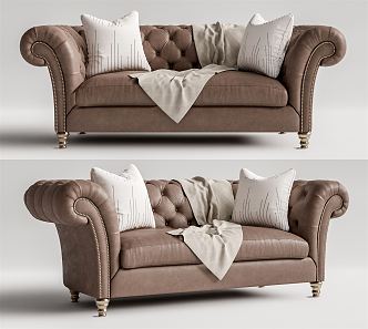 European-style double sofa 3d model