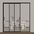 Modern sliding door Changhong glass door glass door glass sliding door 3d model