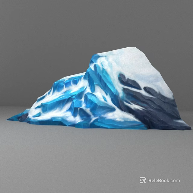 Detailed 3D Iceberg Model With Blue White Texture And Realistic Structure 3d model 