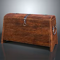 Vintage Wooden Trunk With Metal Locks Handles And Classic Storage Design
