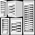 Various Wine Cooler Designs With Glass Doors And Black Wine Storage Racks
