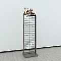Sturdy Metal Display Rack With Multiple Layers And Decorative Items On Top 3d model