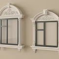 Elegant Carved White Frame Casement Windows For Architectural Interior Design