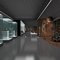 Cultural Center Exhibition Hall Featuring Glass Display Cases And Historical Artifacts