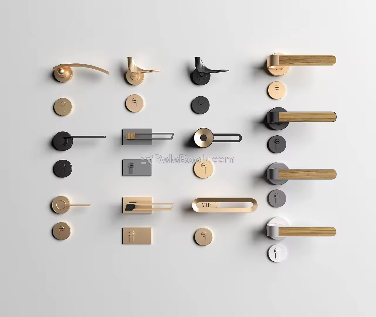 Modern door handle hardware door handle 3d model