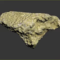 Natural Yellow Stone Material With Honeycomb Texture And Reflective Surface On Dark Background