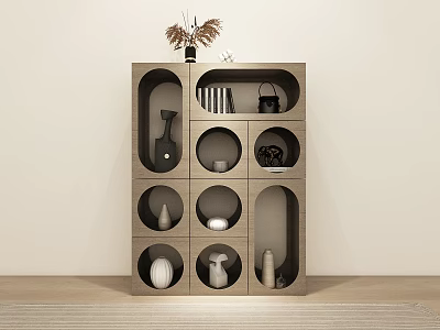 New Chinese Style Storage Rack Antique Rack Display Cabinet Background Cabinet Floor Cabinet Tea Cabinet Wall Cabinet Tea Room 3d model