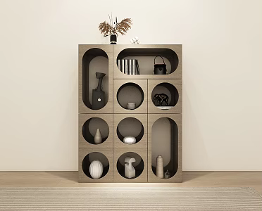 New Chinese Style Storage Rack Antique Rack Display Cabinet Background Cabinet Floor Cabinet Tea Cabinet Wall Cabinet Tea Room 3d model