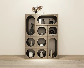 New Chinese Style Storage Rack Antique Rack Display Cabinet Background Cabinet Floor Cabinet Tea Cabinet Wall Cabinet Tea Room 3d model