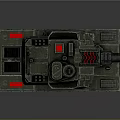 Military Tank With Green Armor Red Star Emblem Cannon And Tracks