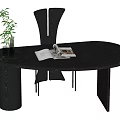Middle style desk and chair combination 3d model