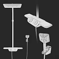 Modern Faucet with Technical Drawings Handheld Shower and Dimension Labels