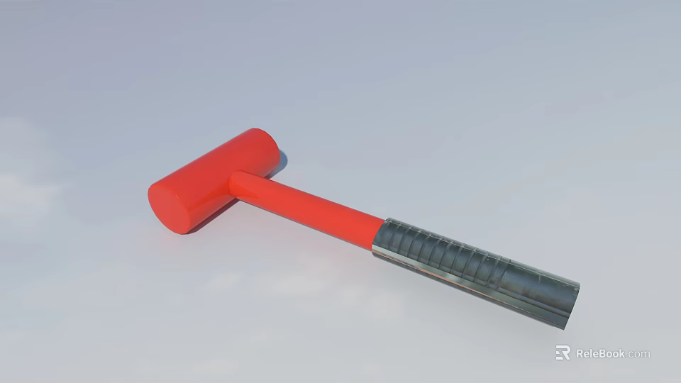 Red Hammer Essential Hardware Tool With Ergonomic Handle And Durable Steel Head 3d model 
