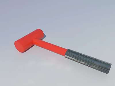 Red Hammer Essential Hardware Tool With Ergonomic Handle And Durable Steel Head 3d model