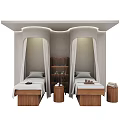 Luxury Massage Beds With Wooden Frames White Linens And Canopies In Relaxation Space