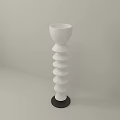 Modern Minimalist Decorative Ornament Set With White Spiral Design And Black Base
