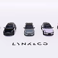 LYNK&CO Model Cars In Various Colors Arranged In A Row