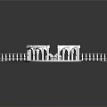 White Detailed Circular Decorative Structure With Arches And Railings Design