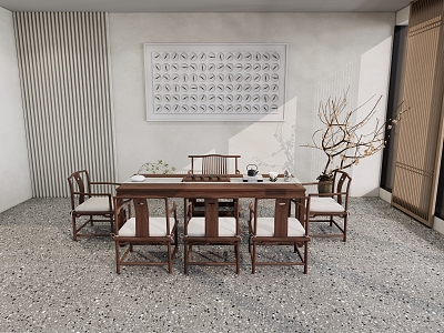 Chinese Tea Table and Chair model