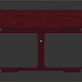 Red Dining Table with Two Drawers and Modern Base Design for Contemporary Home Interior