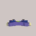 Electric Toy Game Controller With Purple Body Yellow Grips And Colorful Buttons