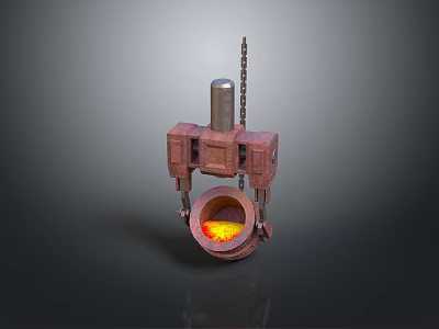 Heavy Duty Industrial Metal Furnace Structure With Burning Core And Chain Mechanism 3d model