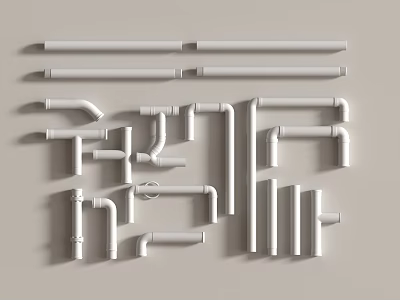 Pipeline modern pipeline drainage pipeline sewer pipeline combination 3d model