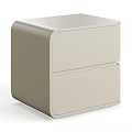Modern Bedside Table With Two Drawers And Sleek Neutral Minimalist Design 3d model