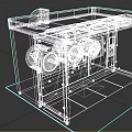 Laundry Booth Interior Design With Gray Gold Black White Checkered Top Edge Washing Machine